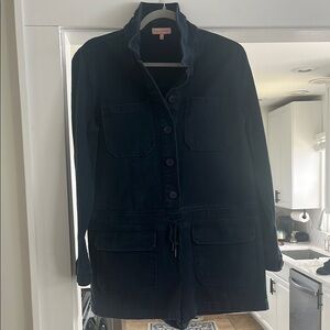 Women's Navy Denim Short Jumpsuit